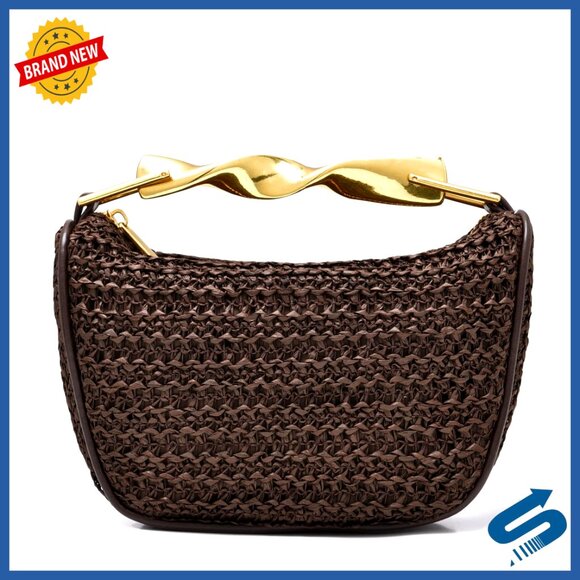 Handbags - Mini Straw Clutch Crossbody Shoulder Bag Handwoven Boho Summer Evening Purse